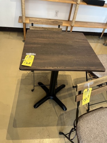 2-TOP TABLES WITH METAL BASE - 24'' SQUARE