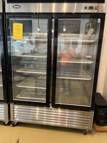 ATOSA GLASS REACH-IN COOLER ON WHEELS WITH 2 DOORS - 84''x54''x21''