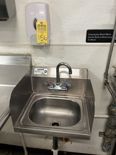HAND SINK WITH SOAP DISPENSER & TOWEL RACK