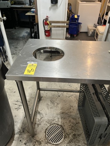 STAINLESS STEEL TABLE WITH TRASH HOLE