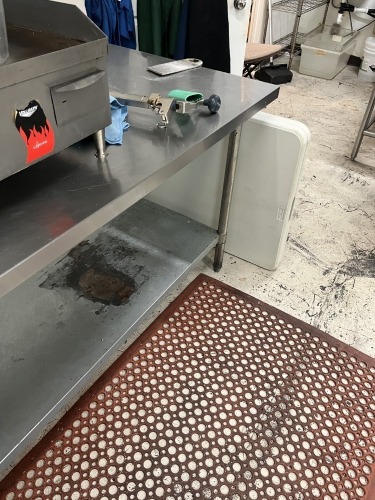 STAINLESS STEEL TABLE WITH CAN OPENER - 6'