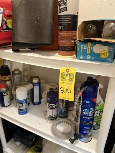 PLASTIC SHELF WITH CONTENTS