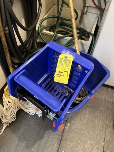LOT MOP BUCKET, MOPS, BROOMS, HOSES, ETC