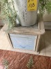 ASSORTED - 1- PEDESTAL WITH ARTIFICIAL FLOWERS / 1- METAL CONTAINER WITH ARTIFICIAL FLOWERS - 2