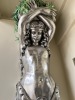 SILVER LEAF PILASTER LADY SCULPTURE - 8' TALL - 5