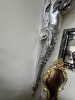 SILVER LEAF PILASTER LADY SCULPTURE - 8' TALL - 6