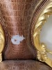 GOLD-TONE JAGUAR THRONE CHAIR WITH BROWN ALLIGATOR-LOOK SEAT (DAMAGE TO BACK) - 4