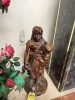 BROWN CERAMIC - 2 GIRLS - 25''H (SOME DAMAGE) - 2