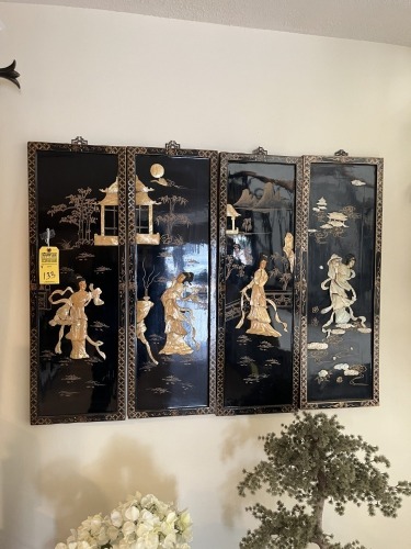 LACQUER ORIENTAL WALL PANELS