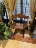 ITALIAN SAVONAROLA CARVED WOOD FOLDING CHAIR - BEAR ARMS