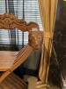 ITALIAN SAVONAROLA CARVED WOOD FOLDING CHAIR - BEAR ARMS - 2