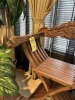 ITALIAN SAVONAROLA CARVED WOOD FOLDING CHAIR - BEAR ARMS - 3