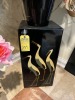 BLACK LACQUER PEDESTAL WITH CRANES