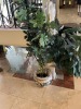ORIENTAL CRANE VASE WITH ARTIFICIAL TREE