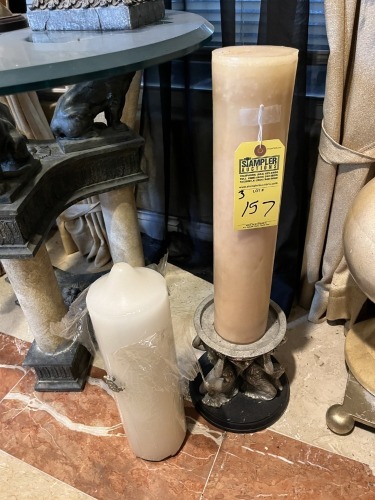 LARGE CANDLES WITH 1 CANDLESTICK