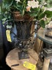 METAL VASE WITH ARTIFICIAL FLOWERS