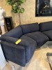 LOT BROYHILL BLACK ULTRASUEDE COUCH & LOVESEAT