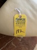LOT WHITE LEATHER 3/4 MOON SEATING WITH 3 FOOT STOOLS (SOME MARKINGS) - 3