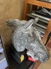 LARGE GLASS MOSAIC HORSE HEADS ON BLACK BASE - 3