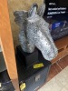 LARGE GLASS MOSAIC HORSE HEADS ON BLACK BASE - 6