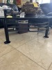 BLACK METAL COFFEE TABLE WITH KIDNEY SHAPE GLASS TOP - 2