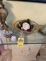 ASSORTED DECOR - 2- GLASS BOWLS / 2- BELLS