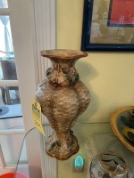 CERAMIC VASE WITH FLORAL EMBELLISHMENTS