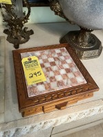 CHESS BOARD WITH STORAGE - CERAMIC / WOOD