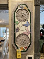 STAINED GLASS & CERAMIC WALL CLOCK