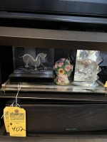 ASSORTED DECOR - MIRRORED TRAY, DRAGON ETCHING, ETC