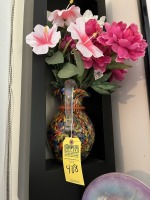 WALL DISPLAY - GLASS VASE & ARTIFICIAL FLOWER IN WALL BOX