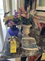 ASSORTED DECOR - ARTIFICIAL FLOWERS, PYRITE, ETC