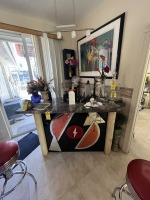 ART DECO BAR - MIRROR DESIGN FRONT / GRANITE TOP - 64''x26''