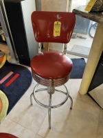 RED & CHROME DINER SWIVEL BAR STOOLS