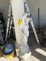 CONCRETE STATUE WITH PEDESTAL BASES - WOMAN