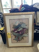 FRAMED & MATTED ARTWORK - ABSTRACT - SIGNED BARBARA KRUPP