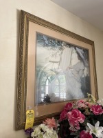 FRAMED & MATTED PRINT - LADY IN CHAIR