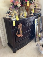 DARK WOOD DRESSER WITH 10 DRAWERS - 66''W x 45''H x 21''D