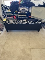 ZEBRA PRINT STORAGE BENCH