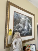 FRAMED & MATTED PICTURE - DOOR WITH FLOWERS - 40''x34''