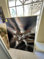 ARTWORK - ABSTRACT - BLACK / GRAY / BRONZE / WHITE - 4'x5'
