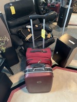 RED ROLLING SUITCASES - 1- SAMSONITE / 1- HELIX B