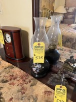 HURRICANE LAMPS WITH FLORAL DESIGN