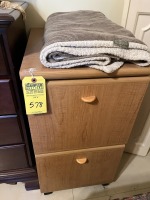 WOOD FILE CABINET WITH 2 DRAWERS