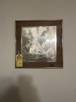 ASSORTED FRAMED PICTURES - 1- SQUIRREL / 1- BOAT ON WATER - SIGNED