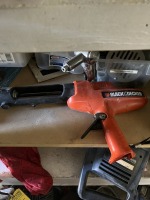 ASSORTED - BLACK & DECKER CAULK GUN (NO BATTERY) / SCOTT'S HANDHELD SEED SPRAYER