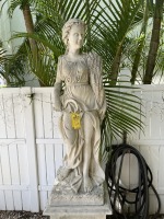 STATUES WITH PEDESTAL BASES - WOMEN - APPROXIMATELY 7'H