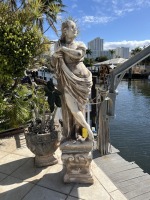 STATUES ON PEDESTAL BASES - 1- WOMAN / 1- MAN