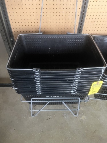 BLACK SHOPPING BASKETS WITH 2 STANDS