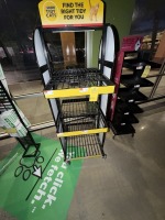 DOUBLE SIDED BLACK STAND WITH 3 SHELVES